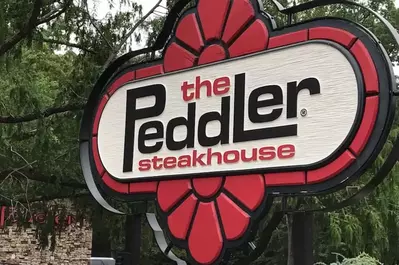 The Peddler Steakhouse sign in Gatlinburg
