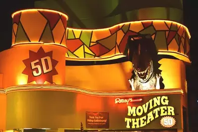 Ripley's Moving Theater at night