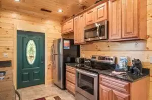 kitchen in an affordable smoky mountain cabin