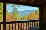 Beautiful mountain views from the deck of a Gatlinburg Tennessee rental in the fall.
