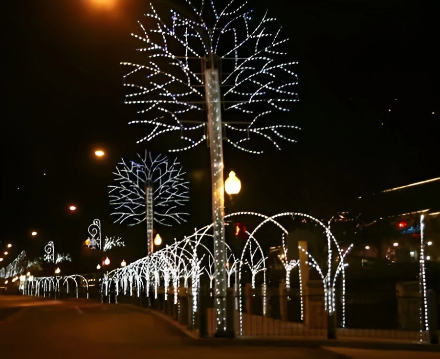 Winterfest lights line the streets in Gatlinburg Tn