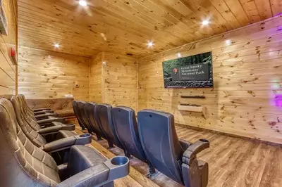 home theater at pigeon forge cabin